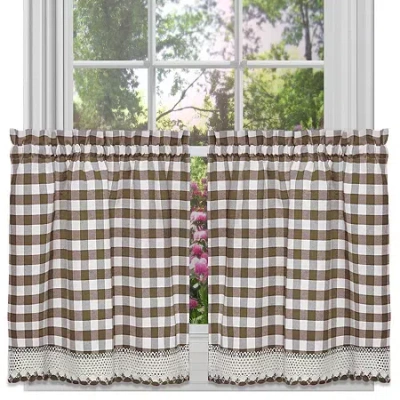 Asstd National Brand Buffalo Check 2-pc. Rod Pocket Window Tier In Brown