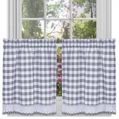 Asstd National Brand Buffalo Check 2-pc. Rod Pocket Window Tier In Gray