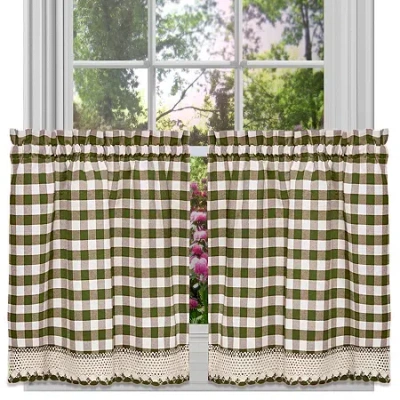 Asstd National Brand Buffalo Check 2-pc. Rod Pocket Window Tier In Green