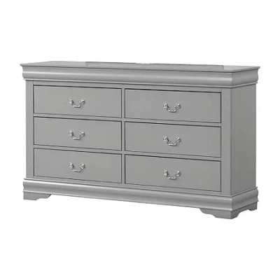 Asstd National Brand Burkhart 6-drawer Dresser In Gray