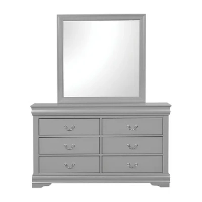 Asstd National Brand Burkhart 6-drawer Dresser In Gray