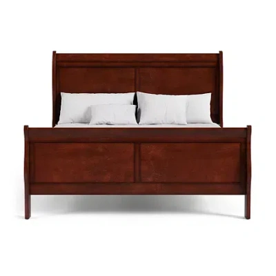 Asstd National Brand Burkhart Wood Sleigh Bed In Brown