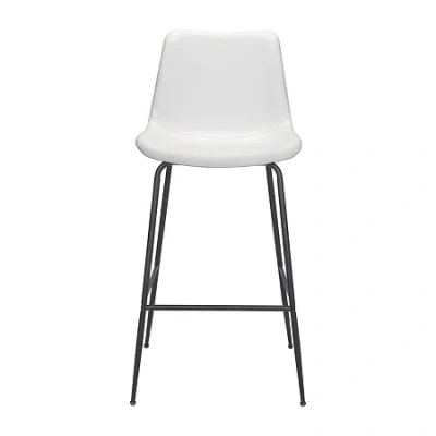 Asstd National Brand Byron Upholstered Bar Stool In White