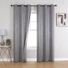 Asstd National Brand Callisto Grommet Top Blackout Set Of 2 Curtain Panel In Gray