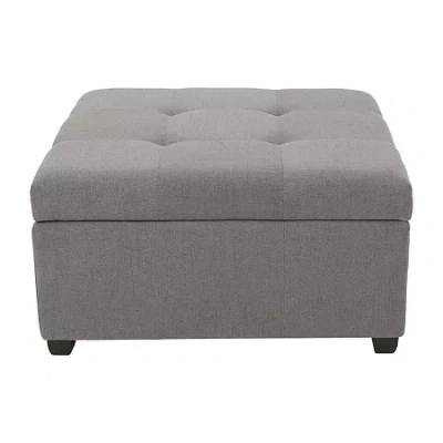 Asstd National Brand Calrsbad Tufted Upholstered Ottoman In Gray