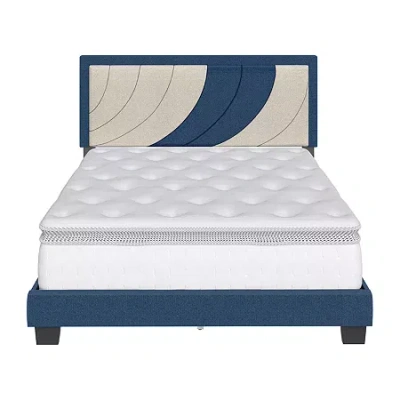 Asstd National Brand Camden Upholstered Platform Bed In Blue
