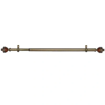 Asstd National Brand Camino Â¾" Adjustable Curtain Rod With Ava Finial In Brown