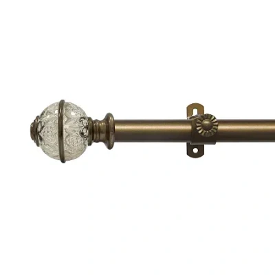 Asstd National Brand Camino Â¾" Adjustable Curtain Rod With Lancaster Finial In Brown