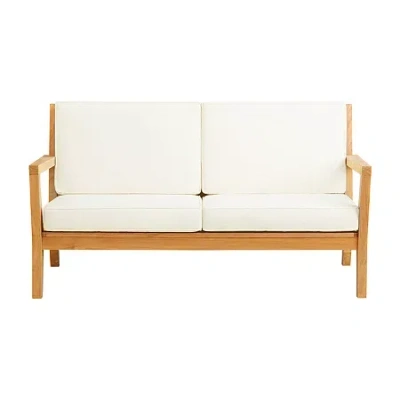 Asstd National Brand Carlbach Outdoor Teak 2-seater Loveseat With Cushions In Brown