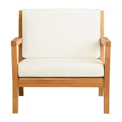 Asstd National Brand Carlbach Outdoor Teak Armchair With Cushions In Brown