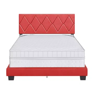 Asstd National Brand Celeste Wooden Platform Bed In Red