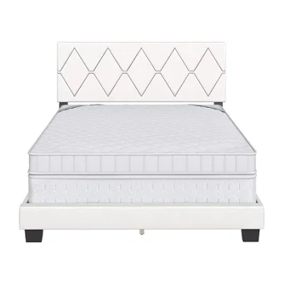Asstd National Brand Celeste Wooden Platform Bed In White