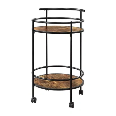 Asstd National Brand Charlie Engineered Wood Kitchen Cart In Brown