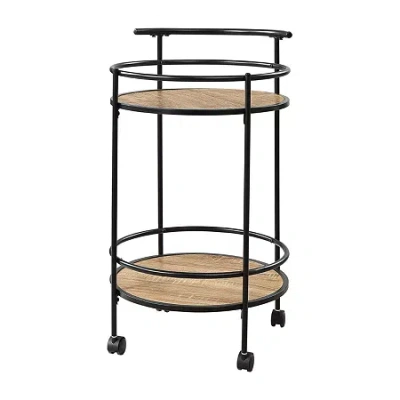 Asstd National Brand Charlie Engineered Wood Kitchen Cart In Sand
