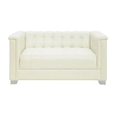 Asstd National Brand Chaviano Track-arm Loveseat In White