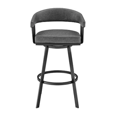 Asstd National Brand Chelsea 25" Swivel Bar Stool In Gray