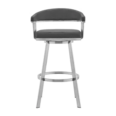Asstd National Brand Chelsea 25" Swivel Barstool In Gray