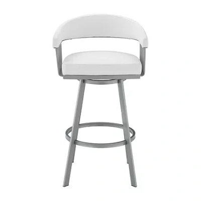 Asstd National Brand Chelsea 25" Swivel Barstool In White