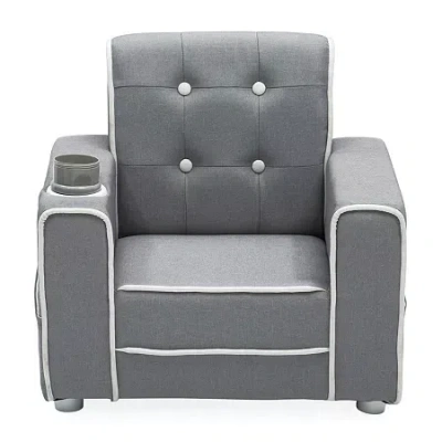 Asstd National Brand Chelsea Kids Chair With Cup Holder In Gray