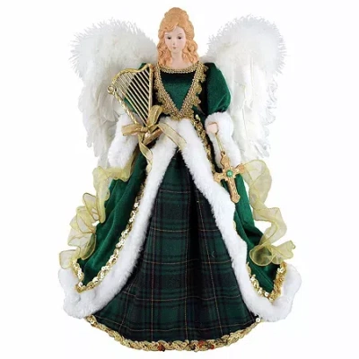 Asstd National Brand Christmas Angels Figurine In Green
