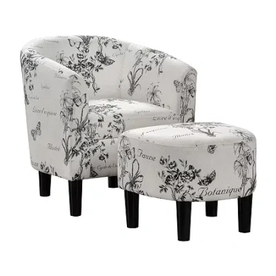 Asstd National Brand Churchill Chair + Ottoman Set In Multi