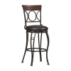 Asstd National Brand Circles-back Swivel Barstool In Black