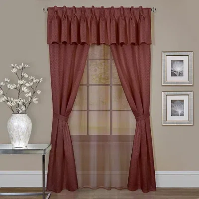 Asstd National Brand Claire Rod Pocket Light-filtering Curtain Panel In Red