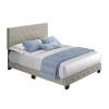 Asstd National Brand Claire Upholstered Tufted Platform Bed In Sand