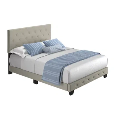 Asstd National Brand Claire Upholstered Tufted Platform Bed In Sand