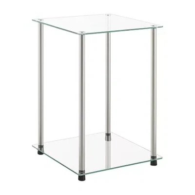 Asstd National Brand Classic Glass Glass End Table In Silver