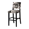 Asstd National Brand Clayton Cow Print Upholstered Nailhead Trim Bar Stool In Black