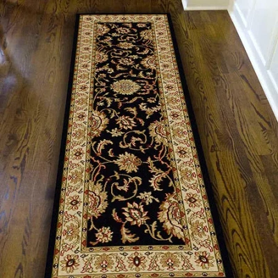 Asstd National Brand Como Abstract Traditional Oriental Area Rug In Black