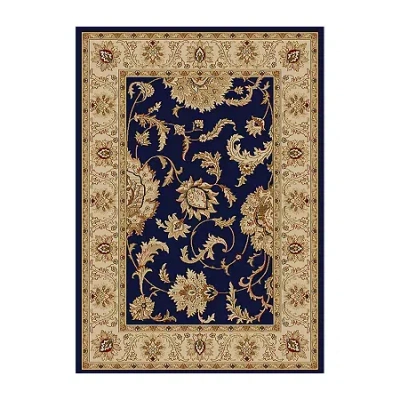 Asstd National Brand Como Abstract Traditional Oriental Area Rug In Blue