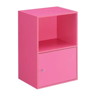 Asstd National Brand Convenience Concepts Extra Storage 1 Door Cabinet In Pink