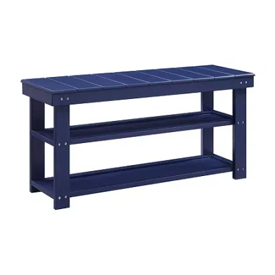Asstd National Brand Convenience Concepts Oxford Utility Mudroom Bench In Blue