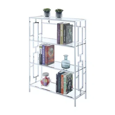 Asstd National Brand Convenience Concepts Town Square 4-tier Bookcase In Silver