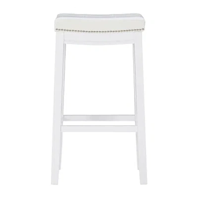 Asstd National Brand Coovewood Upholstered Bar Stool In White