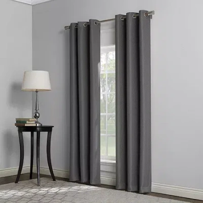 Asstd National Brand Copley Grommet Top Blackout Set Of 2 Curtain Panel In Gray