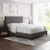 Asstd National Brand Corben Upholstered Tufted Bed In Black