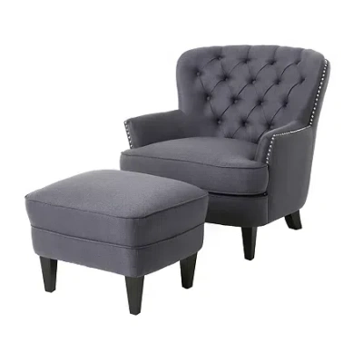 Asstd National Brand Correia 2-pc. Tufted Upholstered Club Chair In Gray