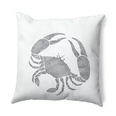 Asstd National Brand Crab Square Throw Pillow In Gray