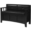 Asstd National Brand Crandall Padded Storage Bench In Black