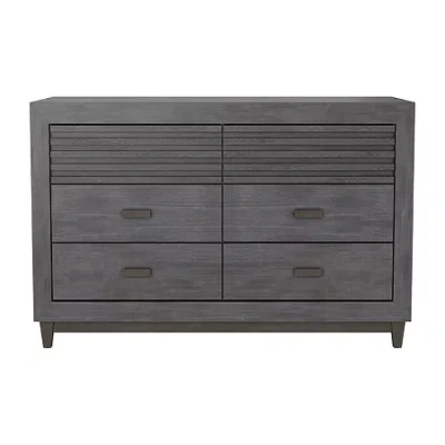 Asstd National Brand Cranes 6-drawer Dresser In Brown