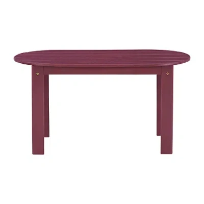 Asstd National Brand Creekside Collection Adirondack Outdoor And Coffee Table In Red