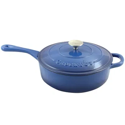 Asstd National Brand Crock Pot Artisan Enameled 3.5 Quart Cast Iron Deep Sautã© Pan With Self Basting Lid In Blue