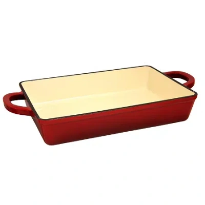 Asstd National Brand Crock Pot Artisan Enameled Cast Iron 13" Rectangular Lasagna Pan In Red
