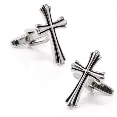 Asstd National Brand Cross Cufflinks In Silver