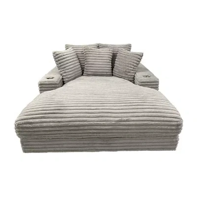Asstd National Brand Cuddler Chaise Lounge In Gray