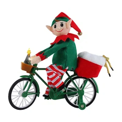 Asstd National Brand Cycler Elf Animated Christmas Tabletop Decor In Green
