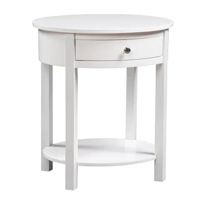 Asstd National Brand Cypress Living Room Collection Storage 1-drawer End Table In White